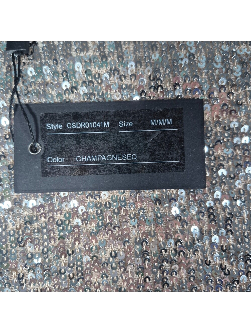 Cable & Gauge Champain Sequin Cocktail Holiday Dress Midi Sz M Sophiscated - Picture 4 of 16
